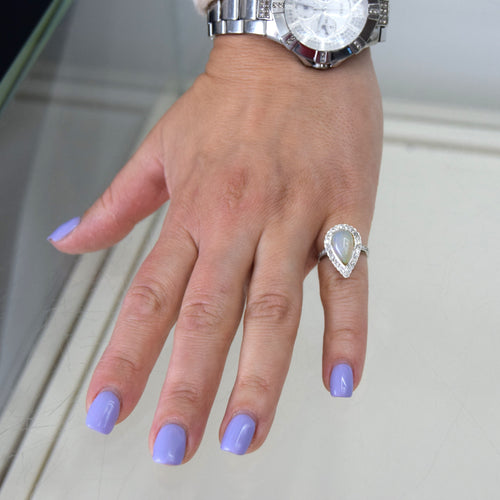 Bague 54 Bague en or jaune avec opale cabochon Déco 58 Facettes