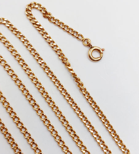 Collier Chaine vintage or rose 18k mailles gourmettes 61 cm 14,00 gr 58 Facettes A06030