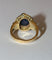 Bague 51.5 Bague or jaune, cabochon de saphir et diamants 58 Facettes 589
