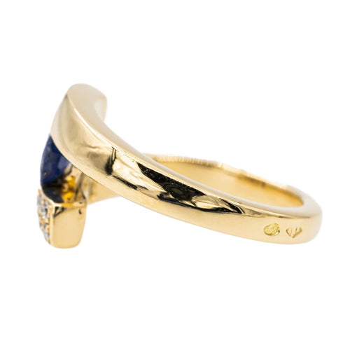 Bague Or jaune Saphir, Diamant