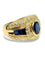 Bague or jaune saphir 2,5 ct et diamants 1 ct 58 Facettes 1203