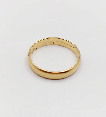 Bague 55.5 RARE Alliance jumelées victorienne or jaune 18k (circa 1872) antique 58 Facettes A06007