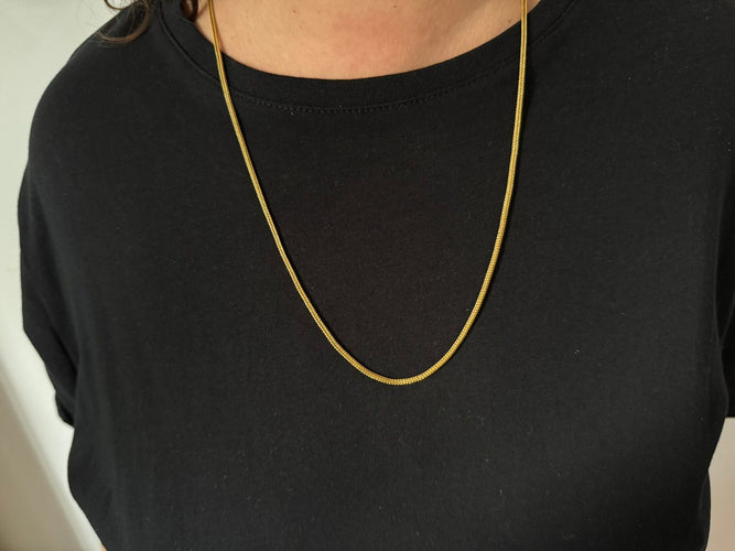 Collier Chaîne maille palmier en or jaune 18 carats 58 Facettes