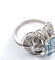 Bague 55 Bague en or blanc 18 carats avec aigue-marine et diamants 58 Facettes