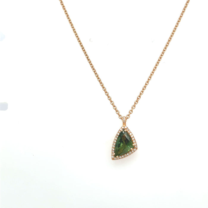 Collier Collier pendentif Green Saphir 2, 27 Carats Diamants 58 Facettes