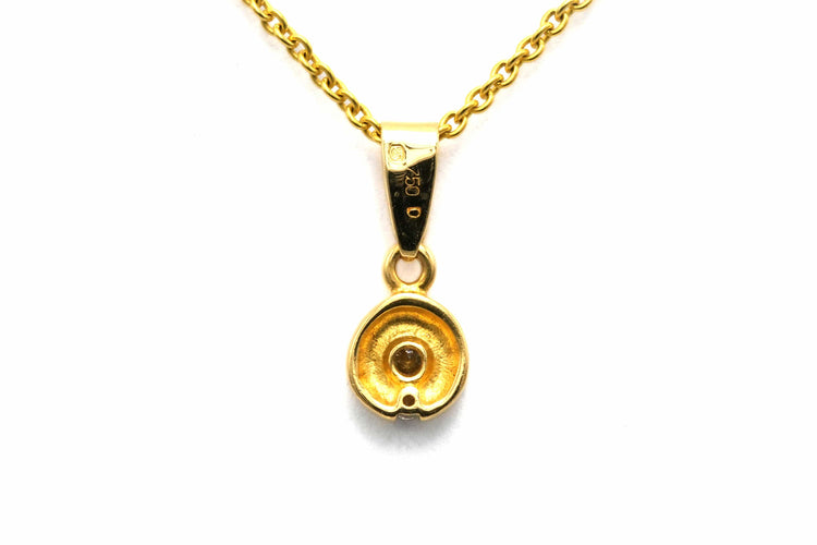 Pendentif Pendentif contemporain en or jaune serti de diamants (+-0.065ct) 58 Facettes B771