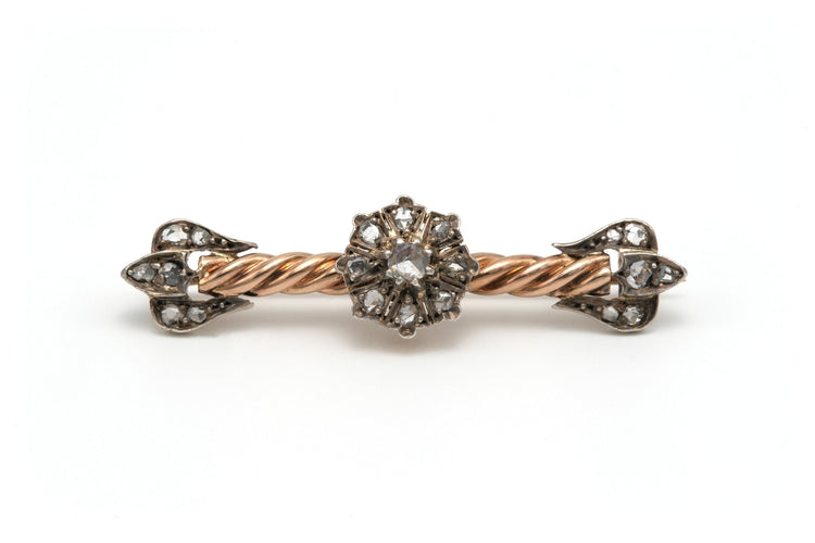 Broche Broche Napoléon III en or jaune et argent sertie de diamants 58 Facettes 21503