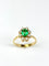 Bague 55.5 Bague rosette contemporaine en or jaune avec une émeraude de 0,6 ct AA+ et des diamants de 0,32 ct 58 Facettes E37