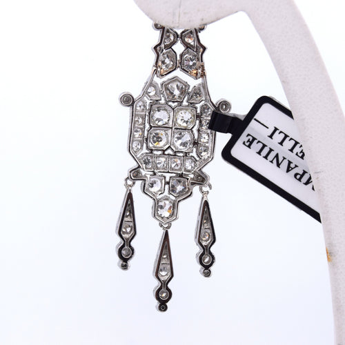 Boucles d'oreilles Boucles d'oreilles Art déco en platine avec diamants 58 Facettes