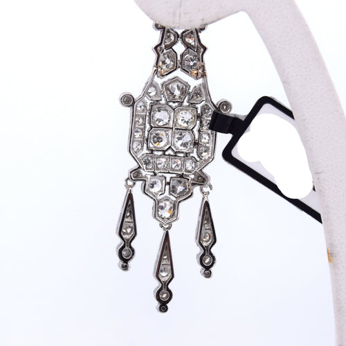 Boucles d'oreilles Boucles d'oreilles Art Déco en platine avec diamants 58 Facettes