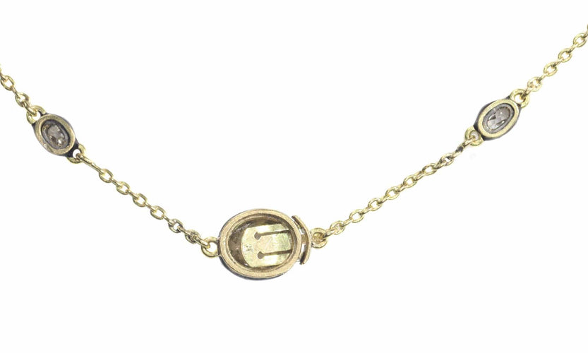 Collier Collier exquis en or avec diamants (5,28 carats) et perles des années 1850 58 Facettes 21007-0051