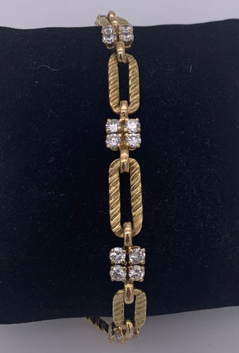 Bracelet Bracelet Or 18 Kt et Diamants 58 Facettes