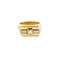 Bague 51 Bague Tank diamants or jaune et platine 58 Facettes