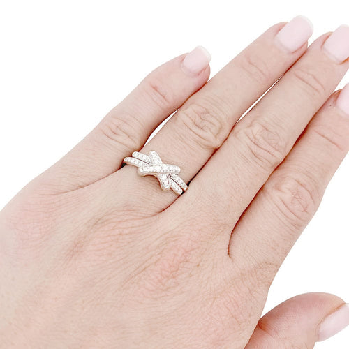 Bague 52 Bague Chaumet "Jeux de Liens" or blanc, diamants. 58 Facettes 33683