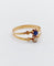 Bague 57 Bague toi et moi antique en or rose 18k perle et pierre bleue 58 Facettes A06504