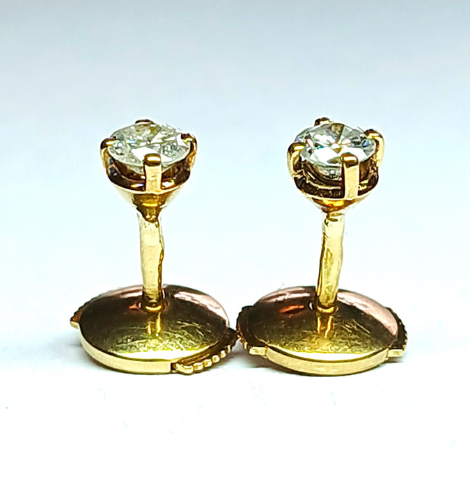 Boucles d'oreilles Boucles d'oreilles Puces Or jaune Diamant 58 Facettes 509/5