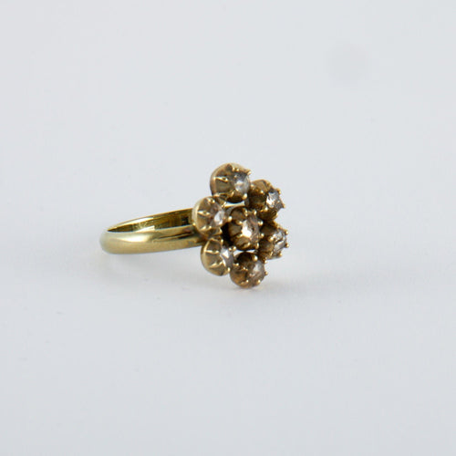 Bague 56.5 Bague Ancienne Fleur Diamants 58 Facettes