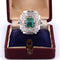 Bague Art Déco or émeraude diamants