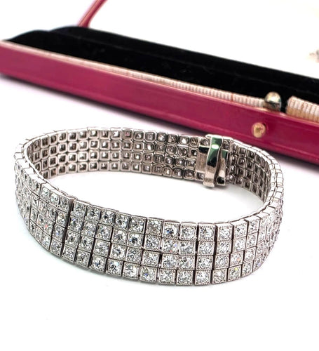 Bracelet Bracelet en platine avec diamants 7.50 ct 58 Facettes