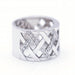 Bague 58 Bague large en or blanc avec diamants 58 Facettes N102878LF