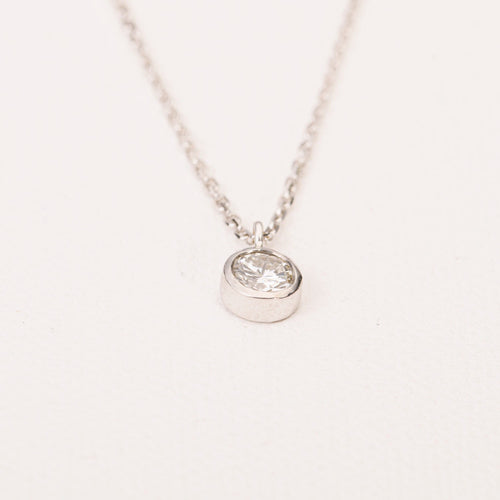 Collier Collier solitaire diamant en or blanc 58 Facettes