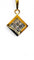 Collier en or jaune avec pendentif , diamants taille princesse
