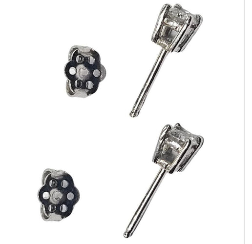 Boucles d'oreilles Boucles d'oreilles clous classiques avec diamant naturel, taille brillant, or blanc 58 Facettes Q406B