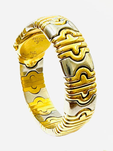 Montre BVLGARI. Collection Parentesi, montre or et acier 58 Facettes