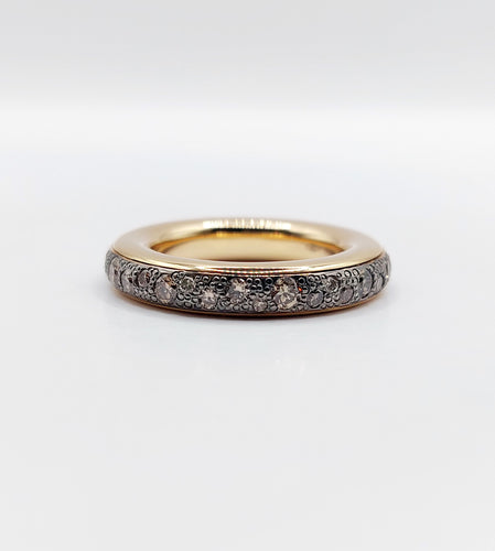 Bague 51 Pomellato - Alliance Iconica en or rose 18k et diamants bruns 58 Facettes A06511