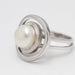 Bague 56 Bague en or blanc avec perle 58 Facettes E363459