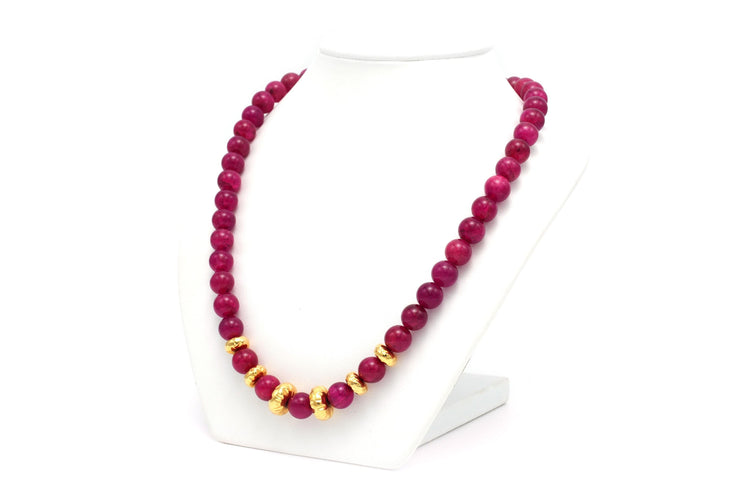 Collier Collier en or jaune et perles de rubis 58 Facettes 21208