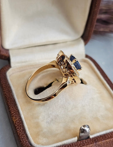 Bague 51 Bague or rose, Saphir, Diamants 58 Facettes 528