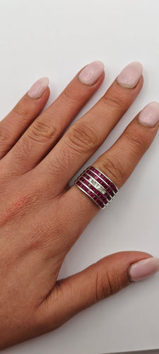 56 White Gold Ruby ring 58 Facettes 21008269