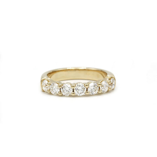 Bague 55 Demi-Alliance - or jaune et diamants 58 Facettes 240238R