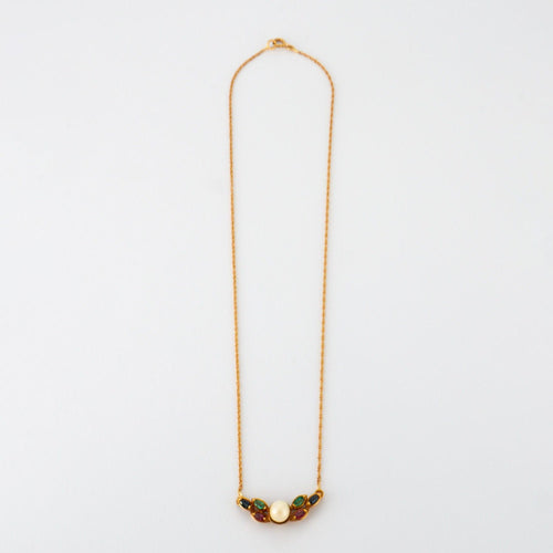 Collier Collier or jaune perle/saphirs/rubis/émeraudes 58 Facettes