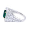 Bague 53 Bague, or blanc, platine, émeraude, diamants. 58 Facettes 32224