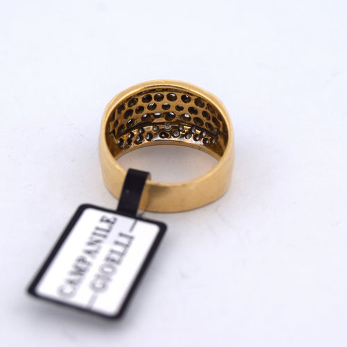 Bague 53 Bague vintage en or jaune 18k avec diamants brillants 1,00 ct 58 Facettes