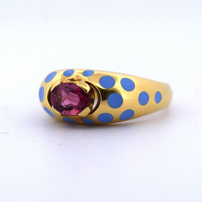 Bague tourmaline en or jaune années 90