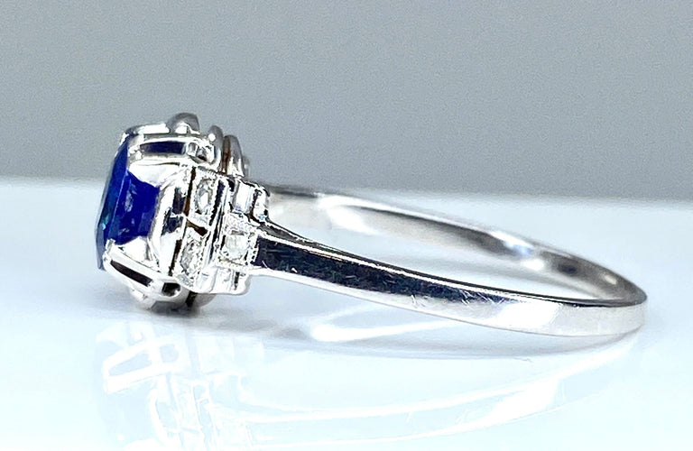 Bague 56 Bague saphir et diamants vers 1900 58 Facettes AB306