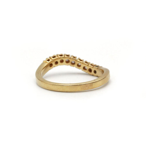 Bague 49 Demi alliance - Or jaune et diamants 58 Facettes 1124