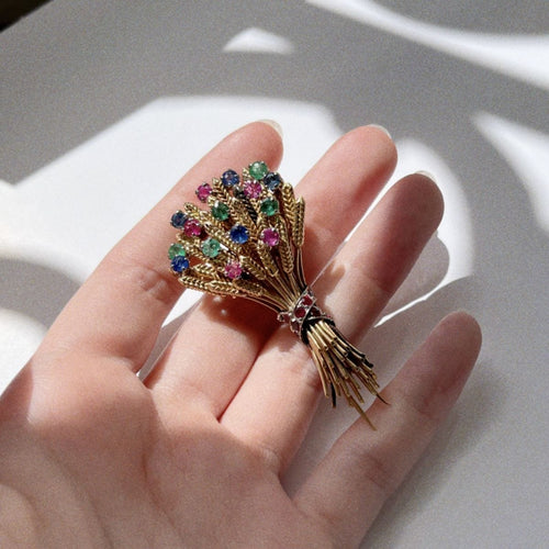 Broche Broche Vintage Bouquet Epis de Blé Or 58 Facettes 793315
