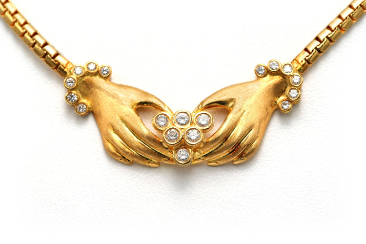Collier Collier contemporain en or jaune 18 carats et diamants "taille" brillant (+-0.234ct) 58 Facettes 22733