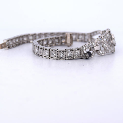 Bracelet Bracciale decò en platine et diamants 58 Facettes