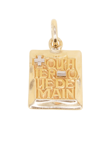 Pendentif Medaille Augis rectangulaire Plus hier Moins Demain or jaune 58 Facettes 1202.3