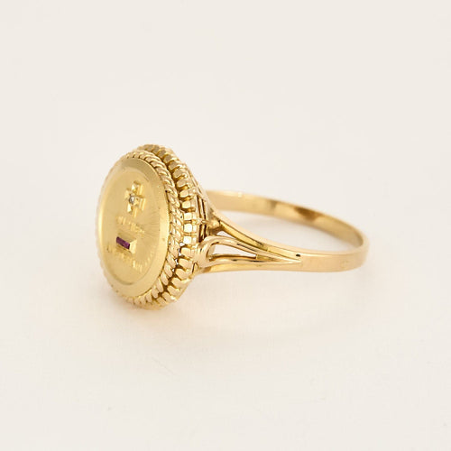 Bague 64 AUGIS - Chevalière en or jaune 58 Facettes ROD34022