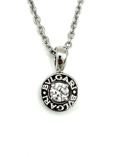 Collier BVLGARI. Collection "BVLGARI-BVLGARI", collier or blanc 18K et diamant 58 Facettes