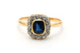 Bague 59 Bague Art Déco - Bague en or jaune 18 carats, saphir et diamants 58 Facettes 23355