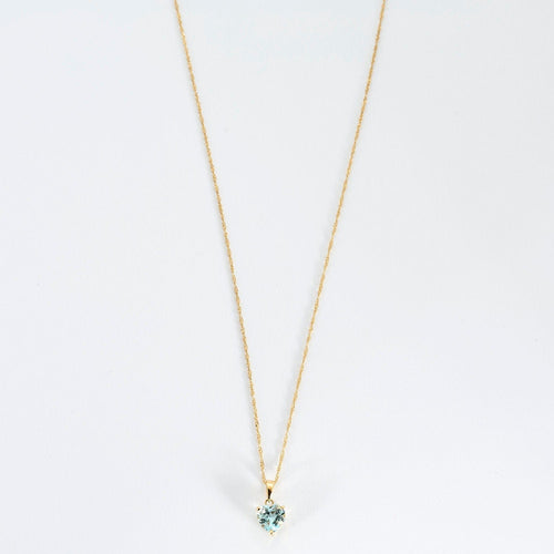 Collier Chaine et pendentif, or jaune et aigue-marine 58 Facettes GU158