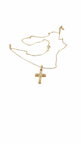 Collier Chaîne et pendentif croix en or jaune et diamants 58 Facettes