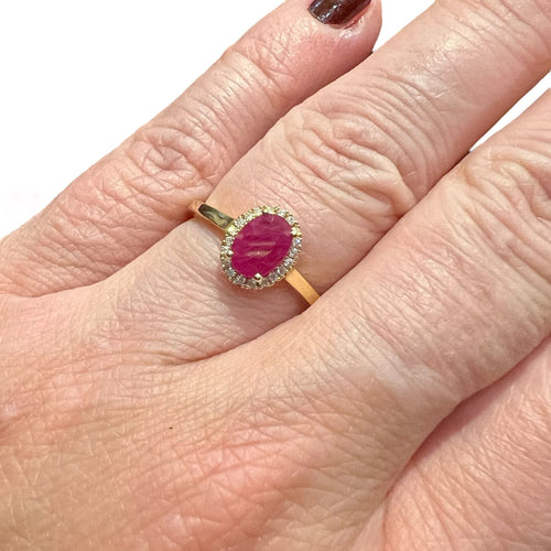 Bague 54 Bague rubis pavage Diamants 58 Facettes 7455 A